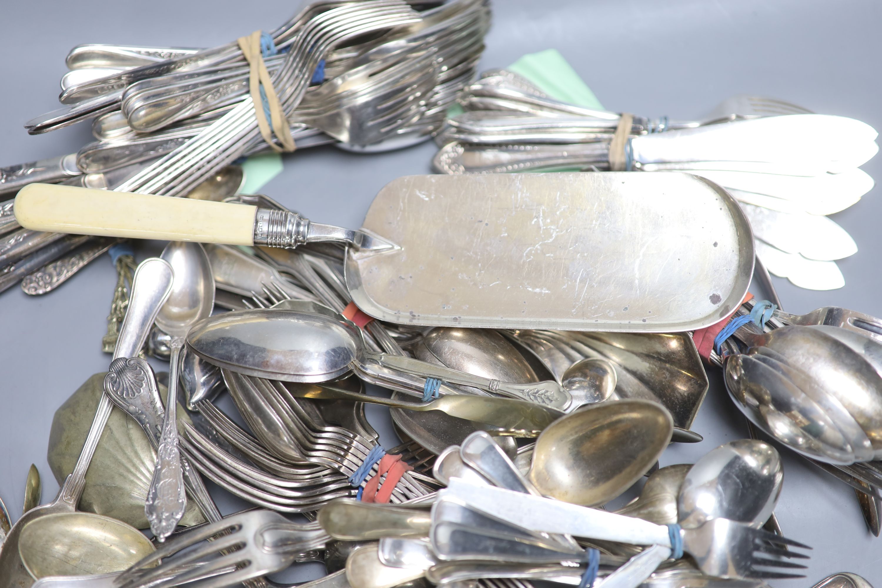 A quantity of plated cutlery